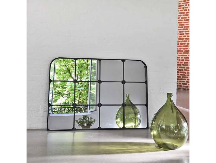 Miroir fenêtre en métal noir 130 x 90 cm Saïgon