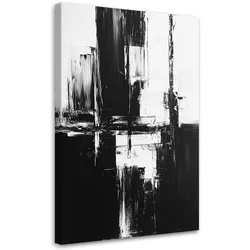 LEINWANDBILD Industrielle Loft-Abstraktion Schwarz und Weiß 40x60cm