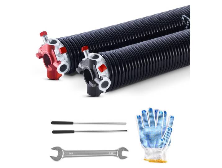 Ressort de torsion de porte de garage VEVOR (φ5\,72 x φ50\,8 x 685 mm) 16000 cycles\, revêtement noir\, pour remplacement\, ressort de porte de garage