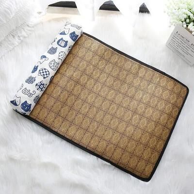 Uplift Treasures Natural Cooling Rattan Pet Bed Mat white Cat s
