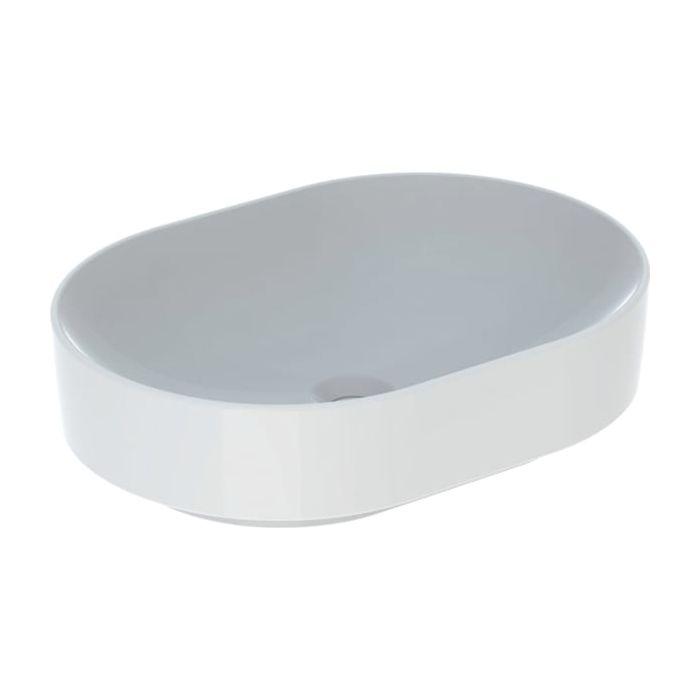 Geberit VariForm Aufsatzwaschtisch 500774012 55x40cm, ohne Hahnloch, Überlauf, elliptisch, weiß