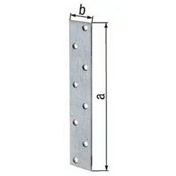 Gah Flachverb. L.170mm B.30mm S.3mm STA sendzimirverzinkt Anz. Löcher 8