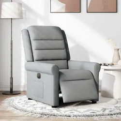 vidaXL Relaxsessel Elektrisch Hellgrau Stoff
