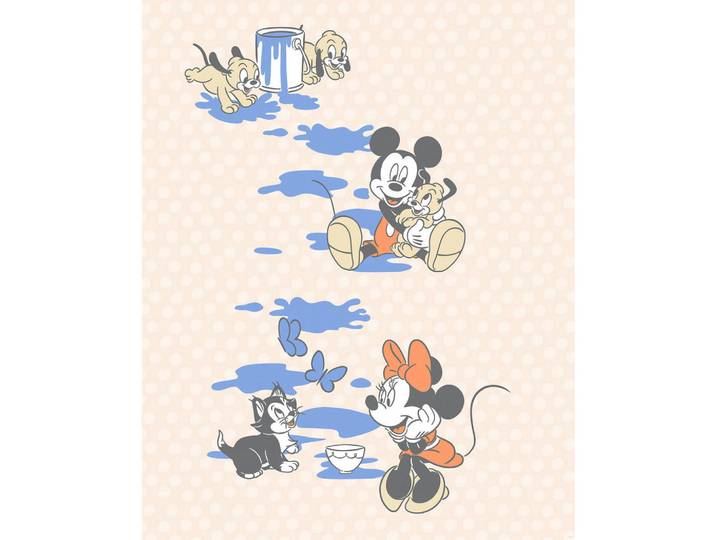 Disney Fototapete Mickey Artsy Flow, Mehrfarbig, Rosa, Cartoon, 200x250 cm, Tapeten & Wandverkleidungen, Fototapeten