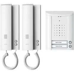 Schneider Electric, Klingel + Türsprechanlage, 2 Familien TürSprechanlagenSet weiss (Kabelgebunden)