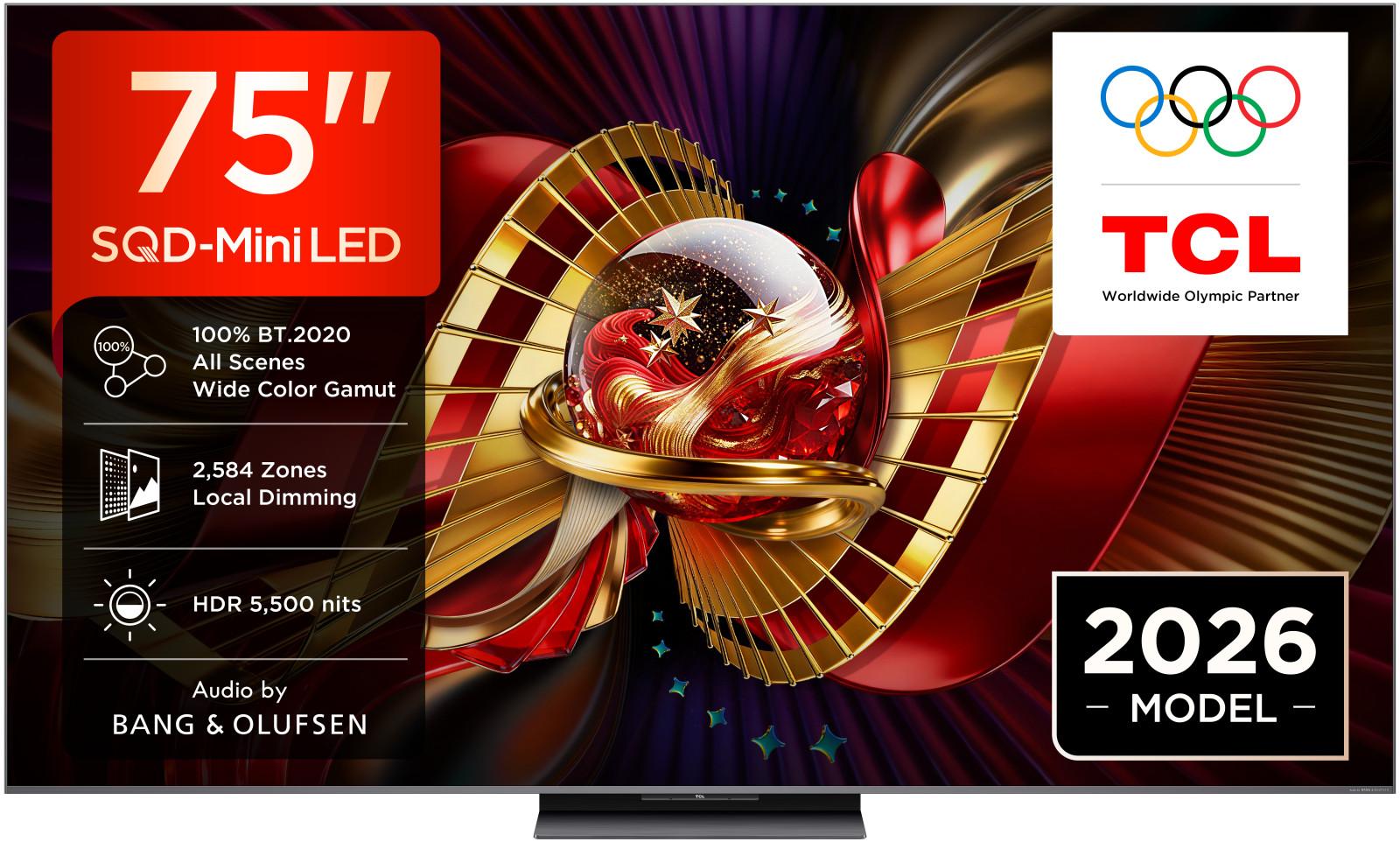 TCL C8L 75C8L, 190,5 cm (75"), 3840 x 2160 Pixel, SQD-Mini LED, Smart-TV, WLAN, Schwarz
