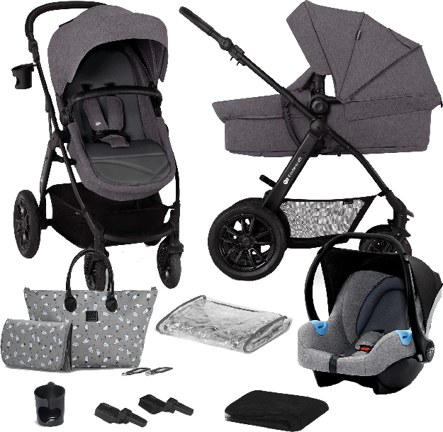 Kinderkraft Xmoov Carrinho de Passeio Trio Cinzento Escuro