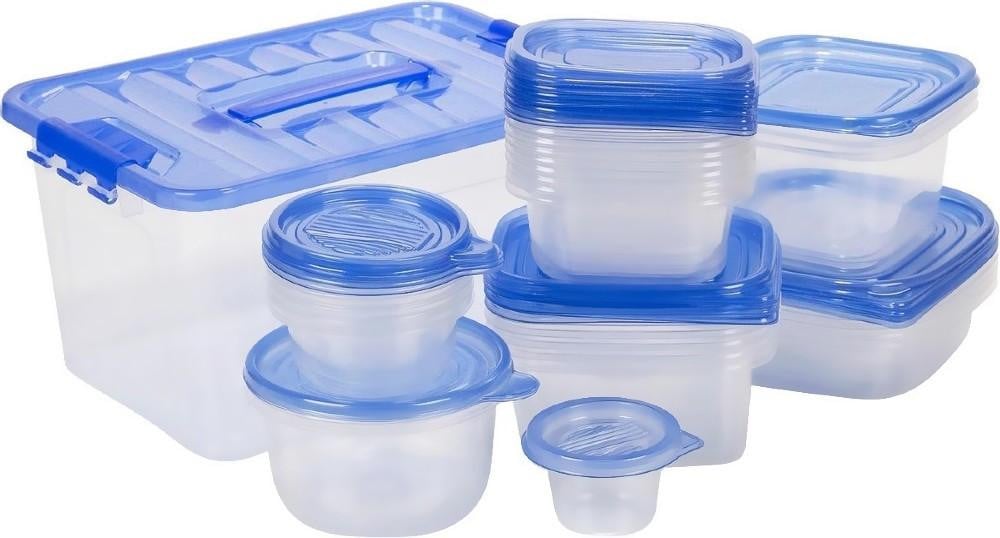 Excellent Houseware set van 27 afsluitbare vershoudbakken, blauw
