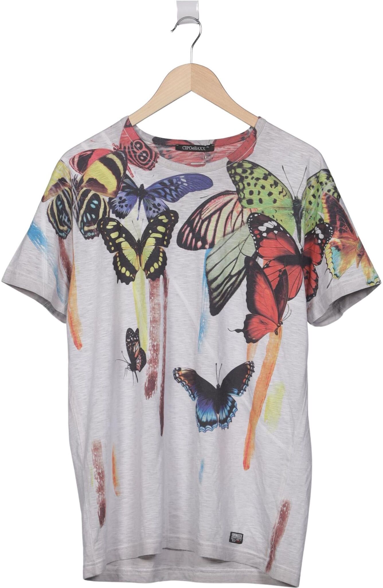 Cipo & Baxx Herren T-Shirt, Grau, Gr. XL, Elasthan - Second Hand