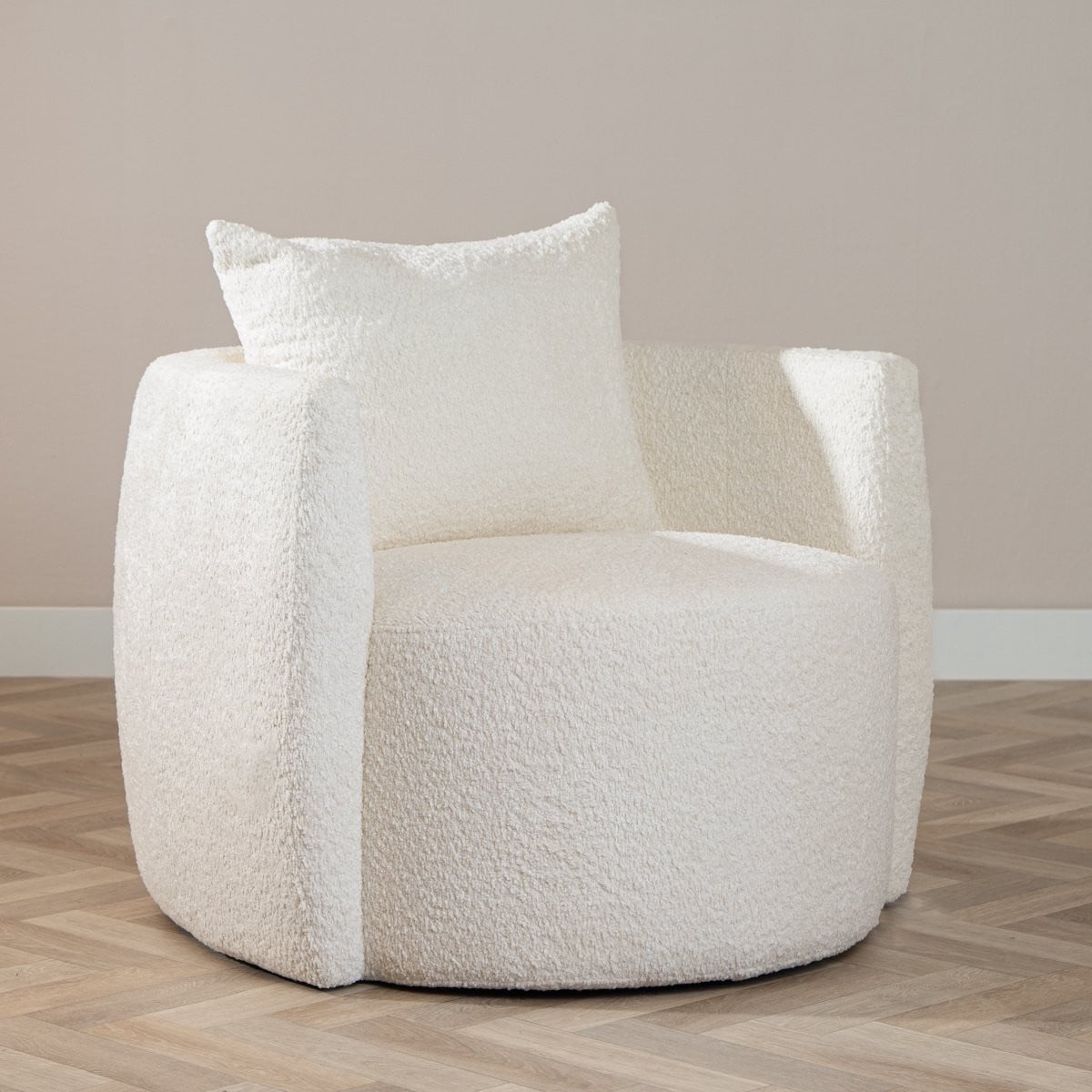Bronx71 Teddy bouclé fauteuil Ruby wit