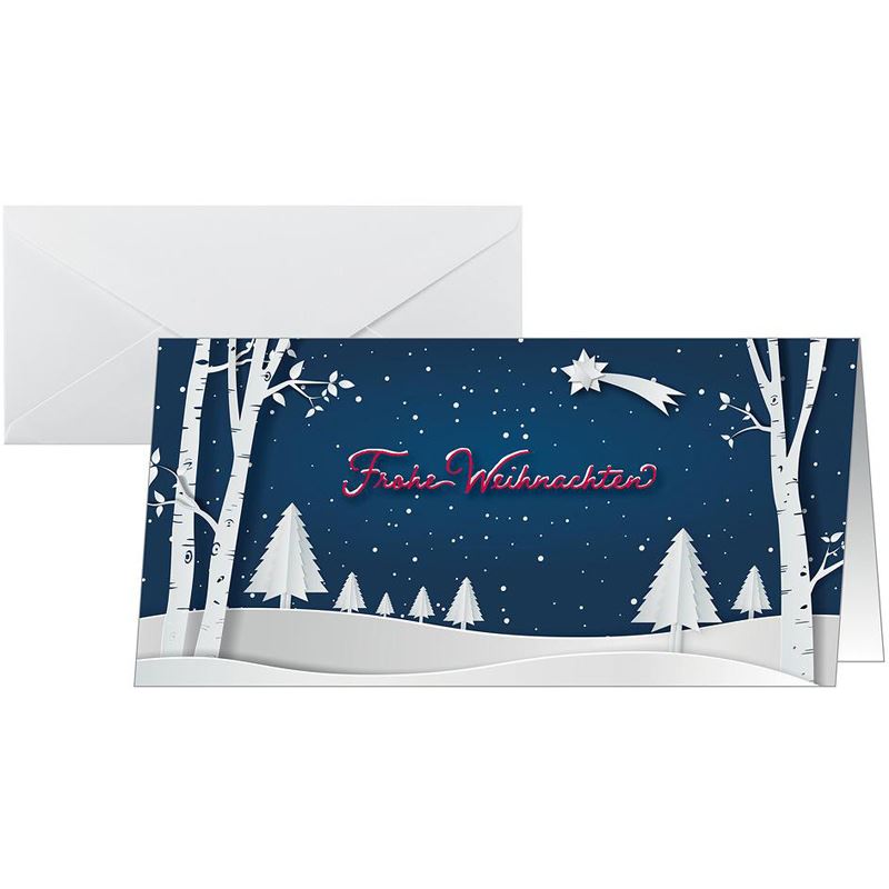 SIGEL 25 Weihnachtskarten Pop-up winter Landscape DIN lang