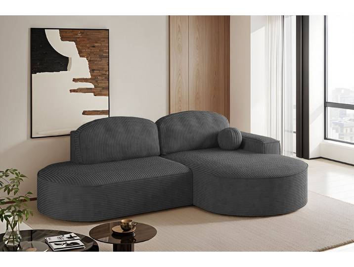 Kaiser Möbel Ecksofa mit Schlaffunktion,Bettkasten Modena Runden stoff Poso/Arena/Salvador, Elegantes Design mit Funktionalität
