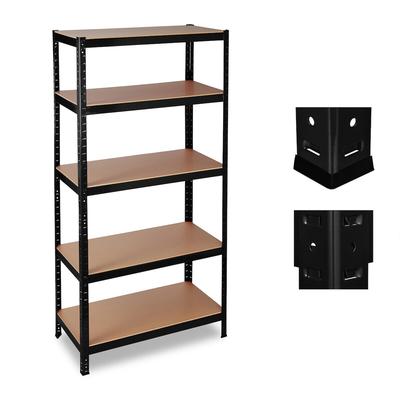 Relaxdays Schwerlastregal, 5 Ebenen, Traglast 1325 kg, Steckregal Keller, Garage, HBT 180x90x60cm, Metall/MDF, schwarz