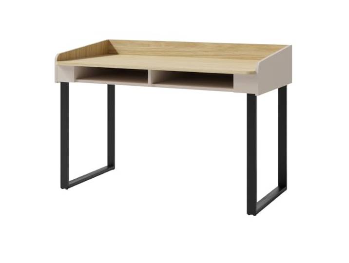 Lomadox Jugendzimmer Kinderzimmer Schreibtisch mit 2 offenen Fächern Arbeitsplatz 125 cm breit in sandbeige mit Eiche