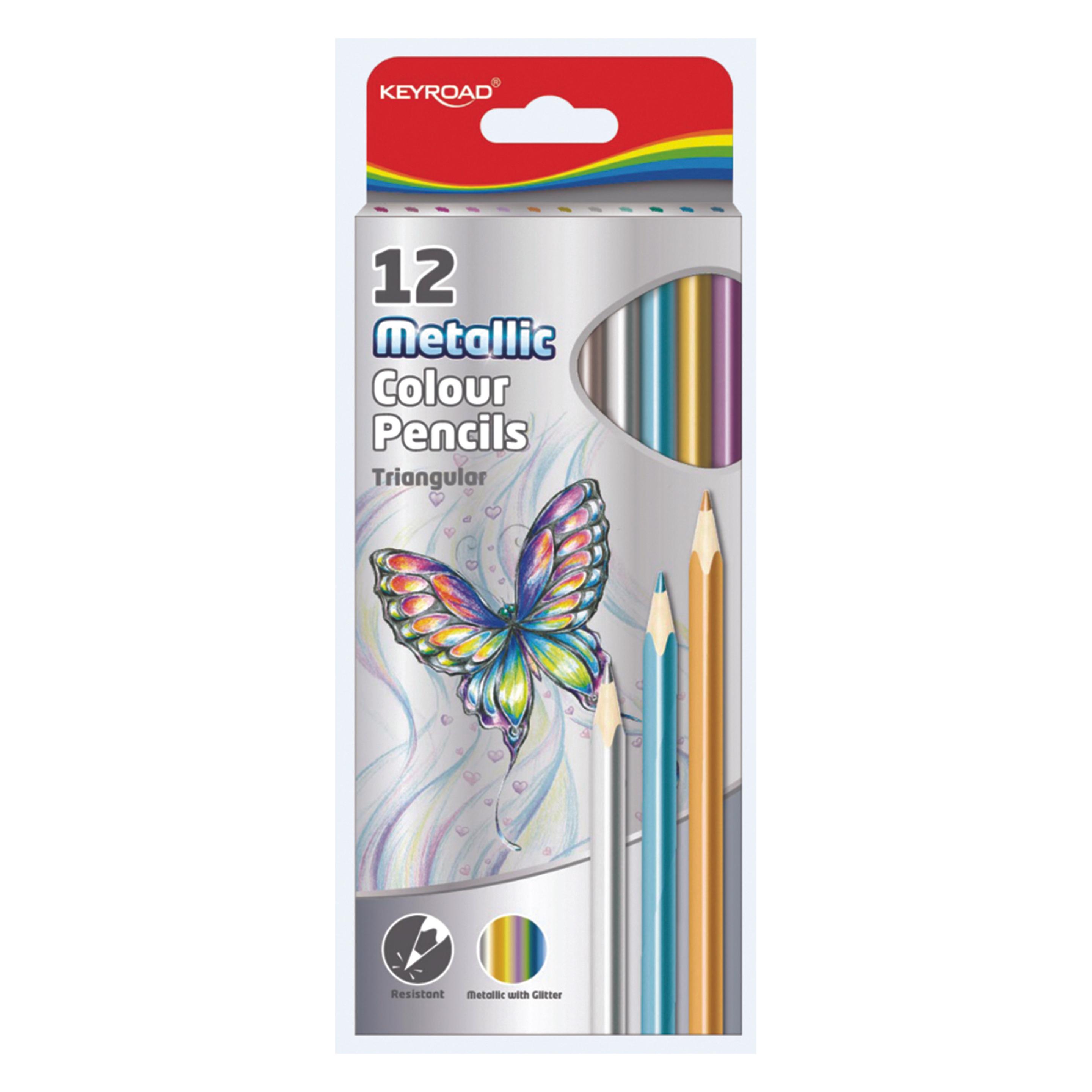 Keyroad Bleistifte, dreieckig, metallic, 12 stk., farbmischung (12x) (40936945)