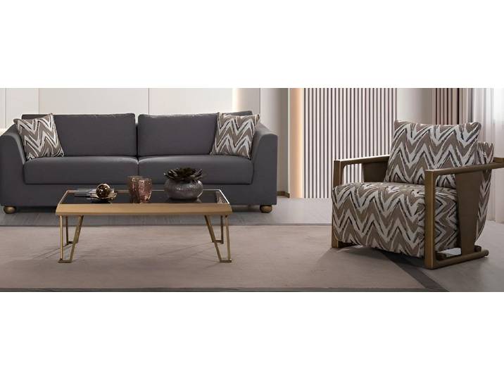 JVmoebel Polstergarnitur Dunkelgraues Sofa-Set Holzrahmen Hohe Beine Minimalistischer Stil, (3-tlg)