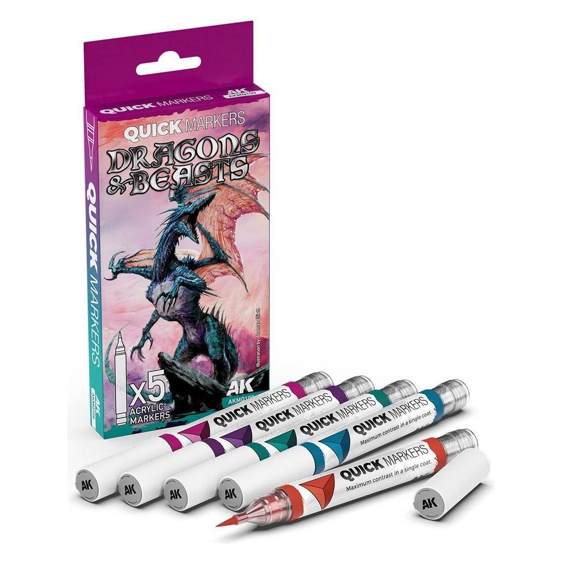 AK Interactive Dragons & Beasts Quck Markers Set (AKMQ109)