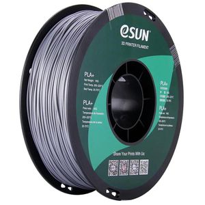eSUN Filament PLA+, silber, 1,75mm, biobasiert, geruchsarm, 1kg Spule