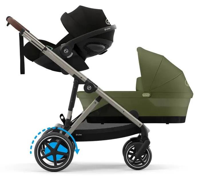CYBEX e-Gazelle S, Betthimmel, Traditioneller Kinderwagen, Unisex, Faltbar, Grün