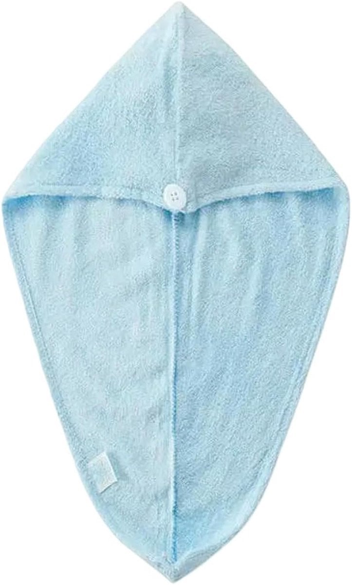 Haardroog Handdoek Turban Wrap van Zachte Bamboevezel - Blauw - One Size