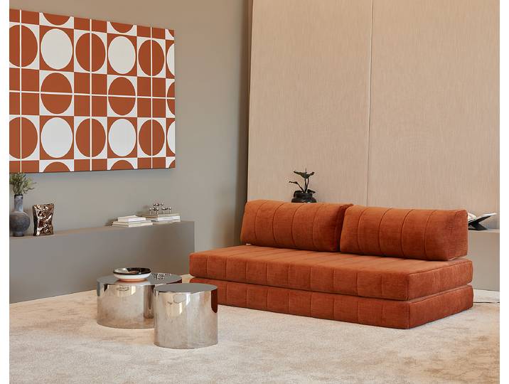Modul-Schlafsofa CozyPad Orange Webstoff Esina 208 x 77 x 104cm mit Schlaffunktion Modern