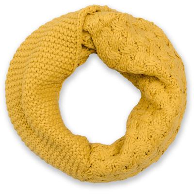 Strickschal STYLEBREAKER "Strick Loop mit Mustermix", Damen, gelb (curry), Obermaterial: 100% Viskose CV., Modisch, Modetücher