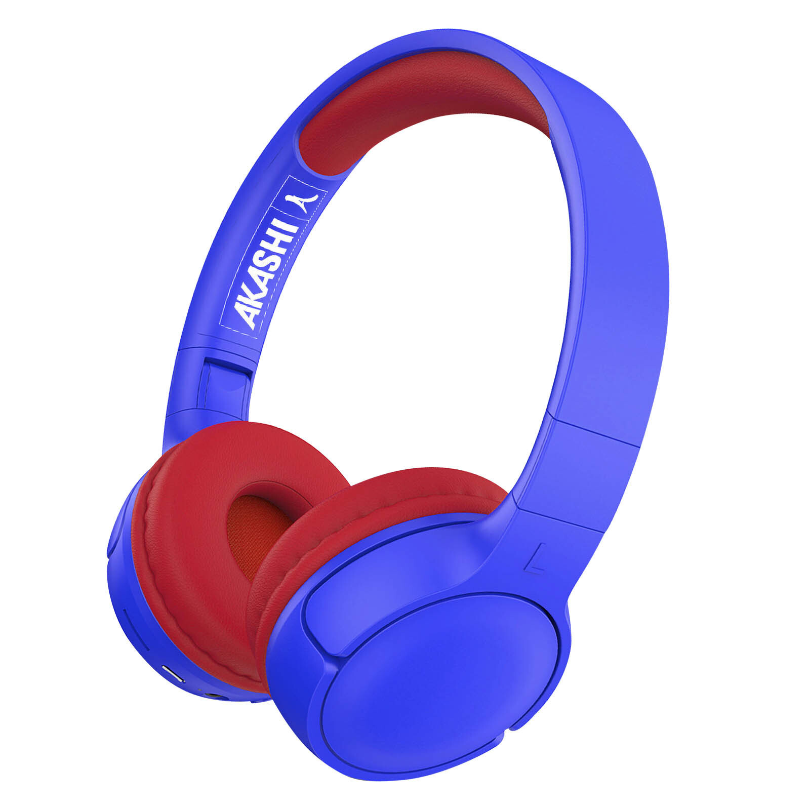 Akashi kinderhoofdtelefoon met Bluetooth 5.1, opvouwbaar, blauw/rood
