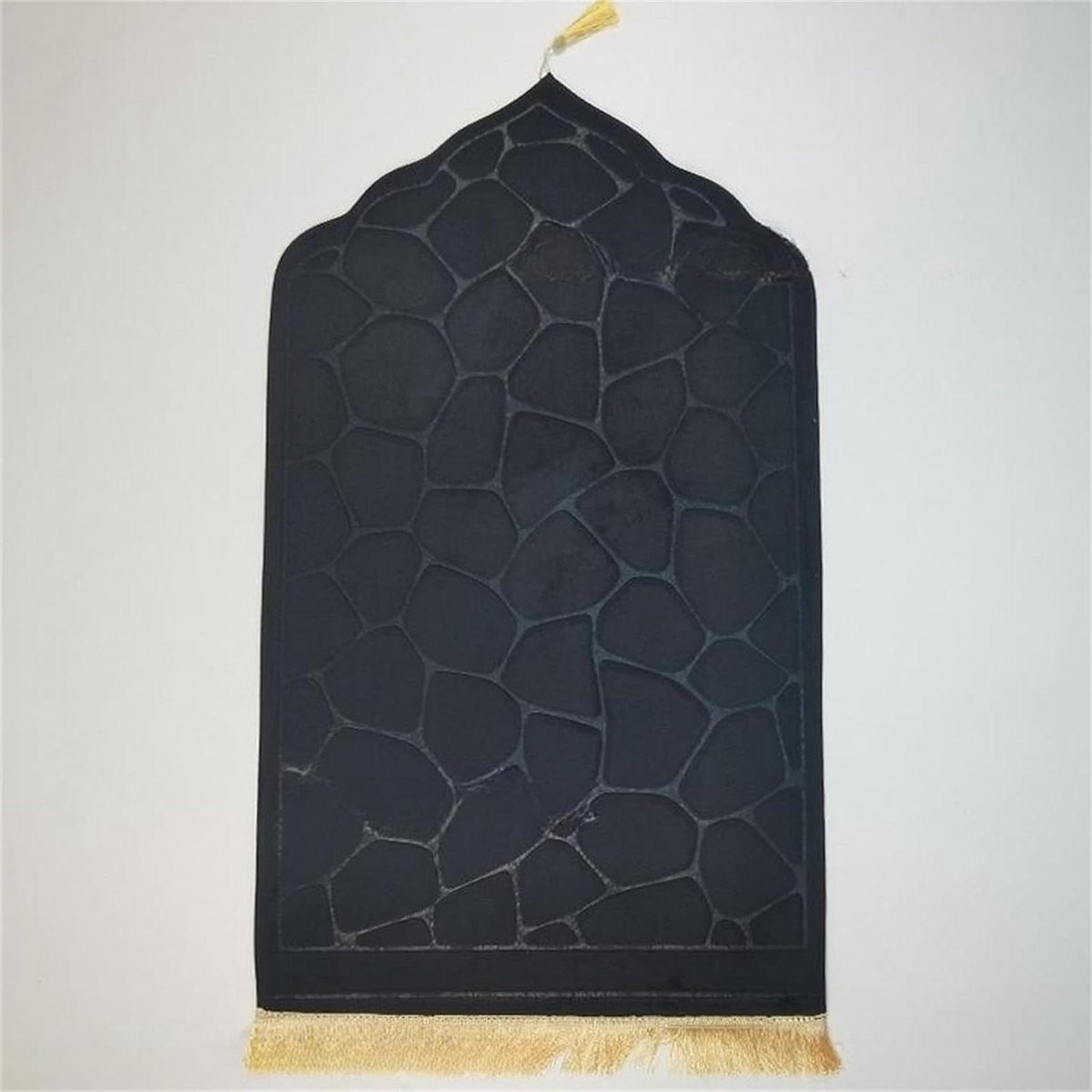 Zwart Gebedskleed Islam voor volwassenen met antislipbodem - 65 x 110 cm