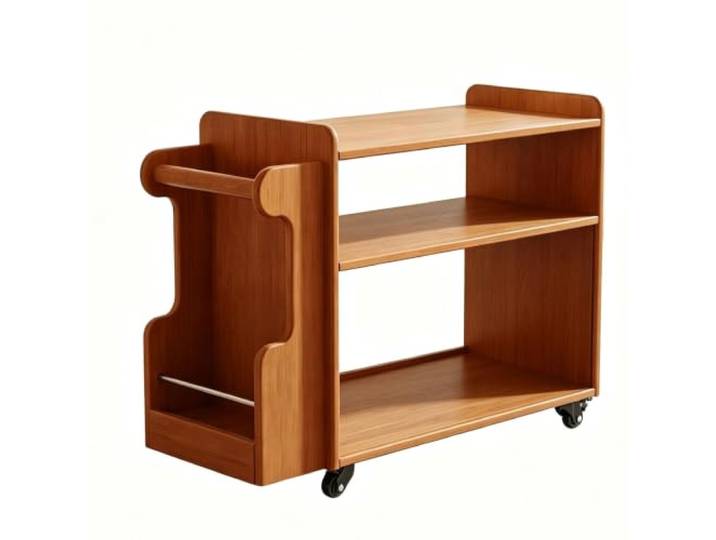 Massivholz-Beistelltisch, Schmales Nachttisch, Aufbewahrungsschrank Mobiler Teetisch, Schiebetüren, Nachttisch, Verdeckte Rollen für Wohnzimmer und Schlafzimmer(#C)