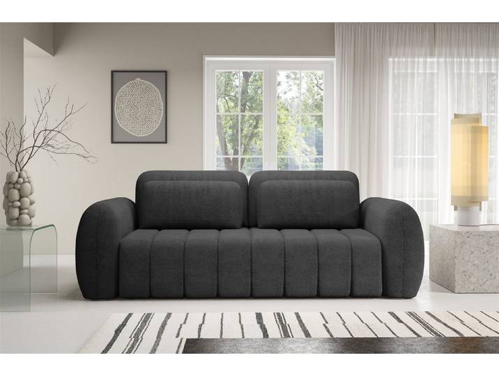 Fun Möbel 3-Sitzer Schlafsofa FUN BORJA Sofa in Stoff Quelle, inkl. Bettkasten, 2 Zierkissen und 2 Rückenkissen, ausziehbare Liegefläche