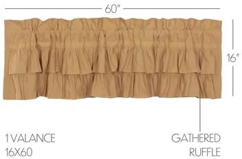 VHC Brands Primitive Kitchen Curtains VHC Star Prairie Swag Star Appliqued - Prairie Swag 36x36x18