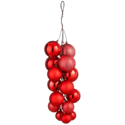 Anhänger Weihnachtskugeln   , rot , Kunststoff,Eisendraht , Maße (cm): H: 46  Ø: 16