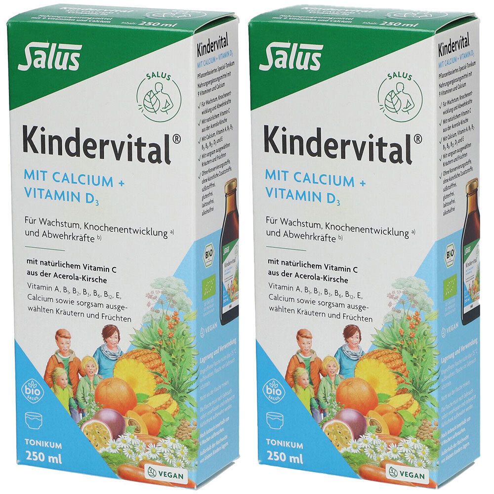 2x Kindervital mit Calcium+D3 Tonikum Salus 2x250 ml