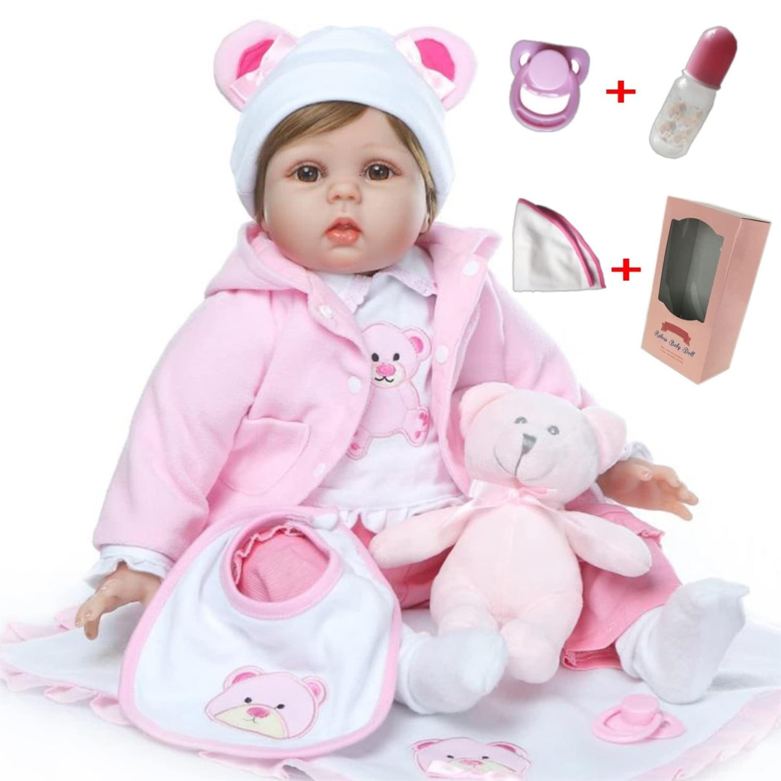 Reborn Pop 55 cm Zachte Silicone Baby met Accessoires