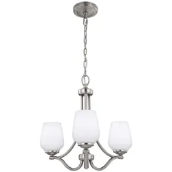 Elstead Lighting, Kronleuchter, Vintner Kronleuchter E27 3-fach Satiniertes Nickel (48.30 cm)