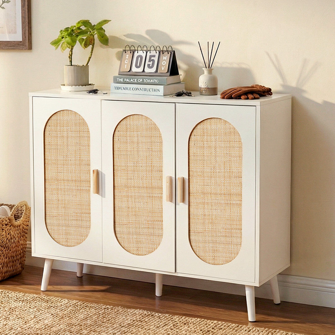 Mikado Living 24 Pair Shoe Storage Cabinet White/Natural 24