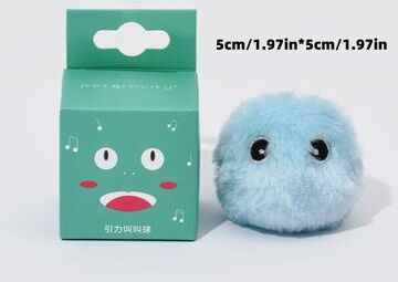 Modern Mode Marketplace PurrBounce Interactive Catnip Ball Electric Plush Cat Toy Ball For Active Indoor Cats blue