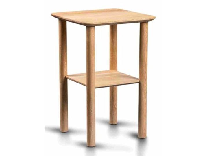 möbelando Beistelltisch >Dill 2< aus Wildeiche Massivholz – kompakt, geölte Oberfläche, runde Füße, 40 cm x 60 cm x 40 cm, stabil und funktional, zerlegt geliefert