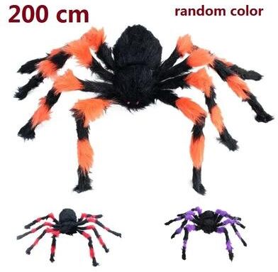 Inspired Living Giant Plush Spider Halloween Decoration For Indoor & Outdoor Displays 200cm Colorful