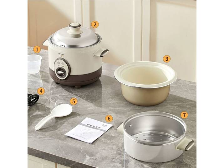 Cuiseur à riz domestique, revêtement intérieur en céramique antiadhésive, cuiseur à riz sain sans Teflon pour dortoir, cuisine domestique, 2L, 3L, 4L, 5L