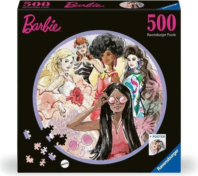 Ravensburger Puzzel Barbie: Het icoon van stijl sinds 1959, Rond, 500 stukjes