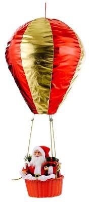 Snug & Styled Santa Hot Air Balloon Hanging Christmas Ceiling Decoration For Shop, Hotel & Home Atmosphere Santa Hot Air Balloon