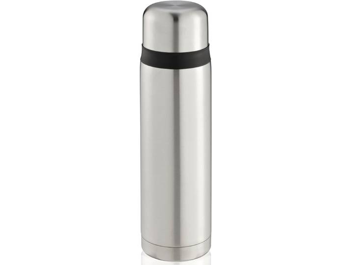 Isolierflasche LEIFHEIT Coco , silber (silberfarben, schwarz), 1.000ml, Edelstahl, Trinkflaschen, Isolierflasche