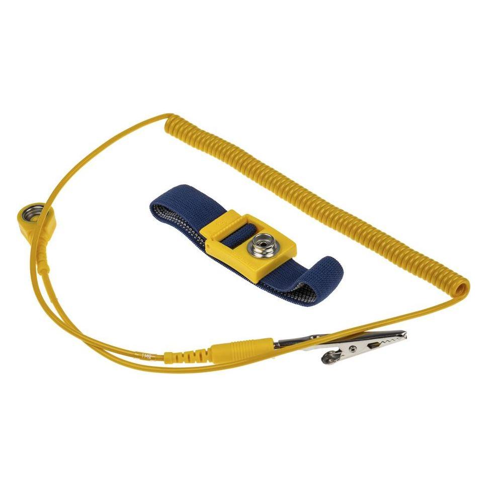 RS PRO Handgelenkband ESD 10/4mm Spiralkabel (Statikschutz) (2877379)