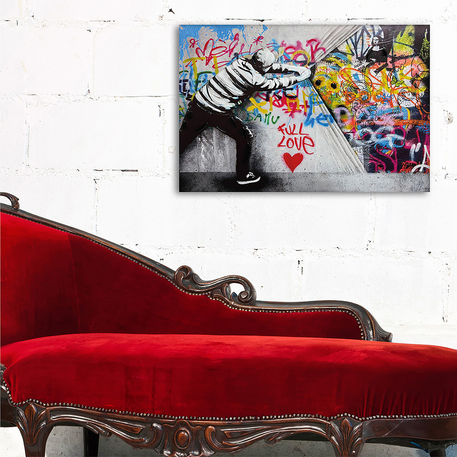 home24 Canvas afbeelding Pulling! abstracte illustratie in meerdere kleuren, 30 x 45 cm