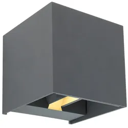 Globo LED-Außenwandleuchte Veronika Alu, Eisen, Stahl & Metall Grau Anthrazit