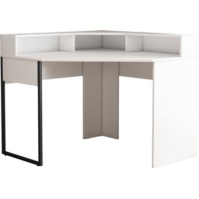 Eckschreibtisch OTTO HOME "Moid", weiß (weiß, weiß, weiß), B:100cm H:71,5cm T:46cm, Tische, Eckschreibtisch, mit Schreibtischaufsatz, modernes Design, B. 100 cm