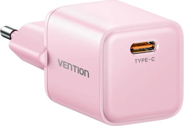 Vention 1-Port USB-C GaN Charger (45 W) EU-Plug Pink