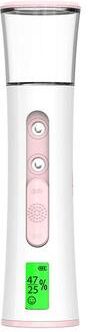 United Dual Nozzle Nano Facial Mist Sprayer With Skin Moisture Tester white Pink