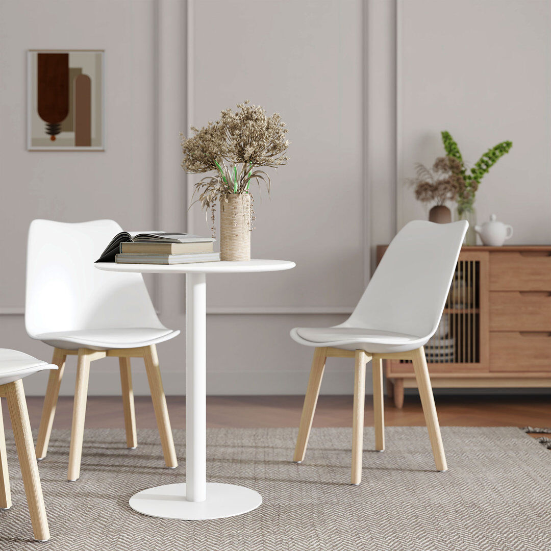 Metro Round Metal Dining Table White